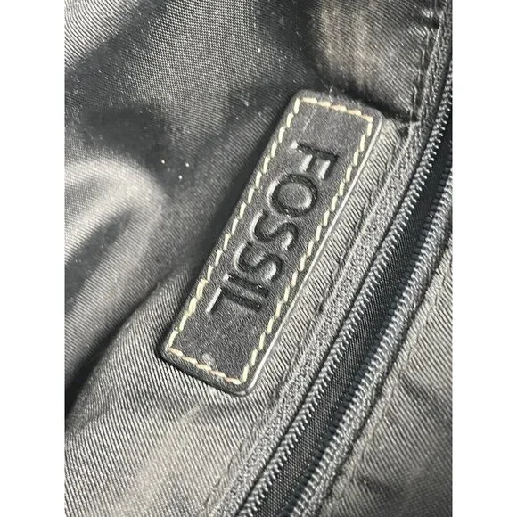 Vintage Y2K Fossil Back Black Brown Shoulder Bag - Picture 9 of 9